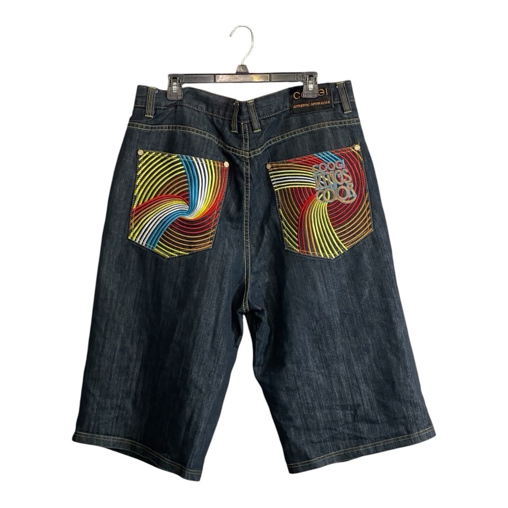 Vtg Coogi Shorts 40 Dark Wash Jorts Denim Rainbow Baggy Y2K Skater Streetwear